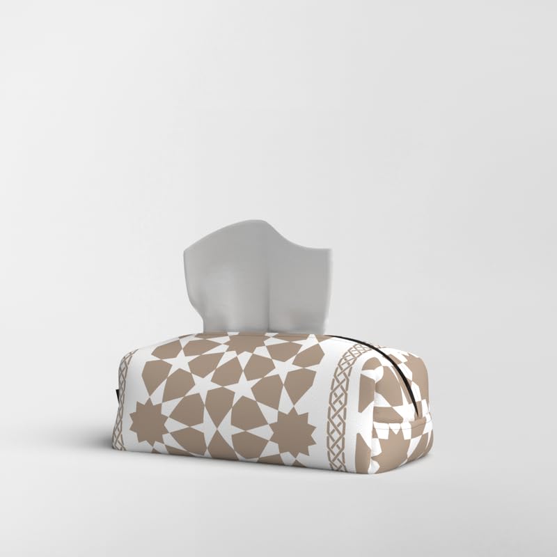 Fabric Tissue Box Cover Premium Fabric Tissue Holder With Leather Layer Inside for Home, Office, and Car Durable and Elegant Tissue Dispenser for Standard Tissue Boxes