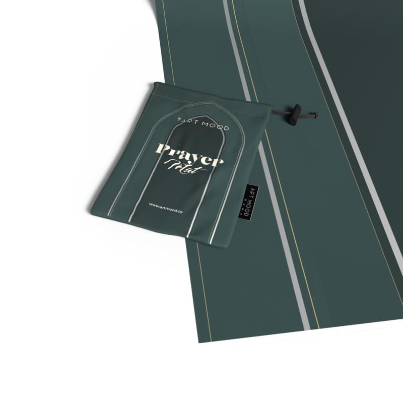 Waterproof Prayer Mat in a deep Dark Green, 68x117 cm, a durable and practical rug perfect for all conditions, easy to clean and ideal for outdoor use, travel, or daily prayers