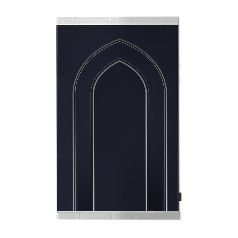 Velvet Prayer Mat in a sophisticated Dark Blue, 68x117 cm, a luxurious and soft rug with a timeless design, perfect for a comfortable and serene prayer experience anywhere you go