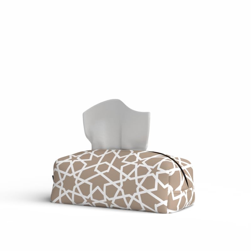 Fabric Tissue Box Cover Premium Fabric Tissue Holder With Leather Layer Inside for Home, Office, and Car Durable and Elegant Tissue Dispenser for Standard Tissue Boxes