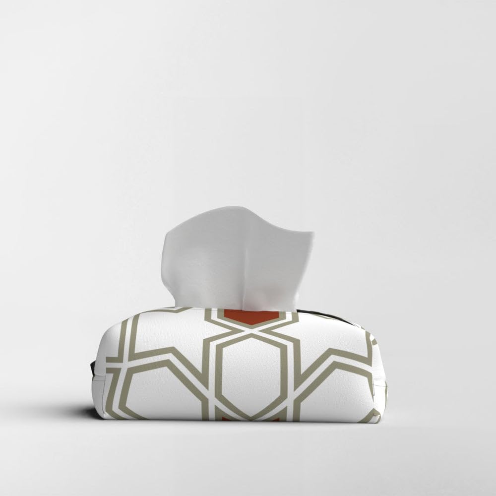 Fabric Tissue Box Cover Premium Fabric Tissue Holder With Leather Layer Inside for Home, Office, and Car Durable and Elegant Tissue Dispenser for Standard Tissue Boxes