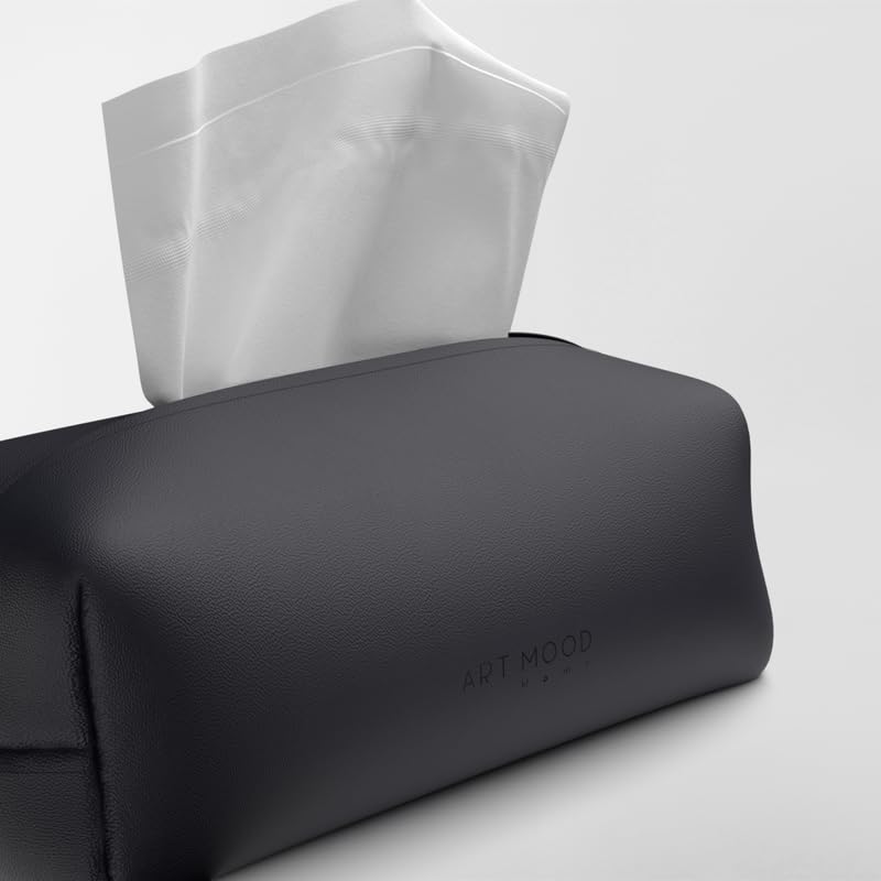 Leather Tissue Box Cover - Elegant and Durable Design for Home, Office and Car Decor