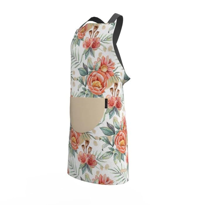Apron, Cross-Back Design, Soft Cotton-Like Fabric, One Size, Lightweight Breathable Unisex with Front Pocket, for Cooking, and Daily Use