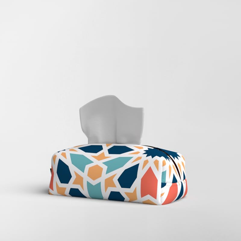Fabric Tissue Box Cover Premium Fabric Tissue Holder With Leather Layer Inside for Home, Office, and Car Durable and Elegant Tissue Dispenser for Standard Tissue Boxes