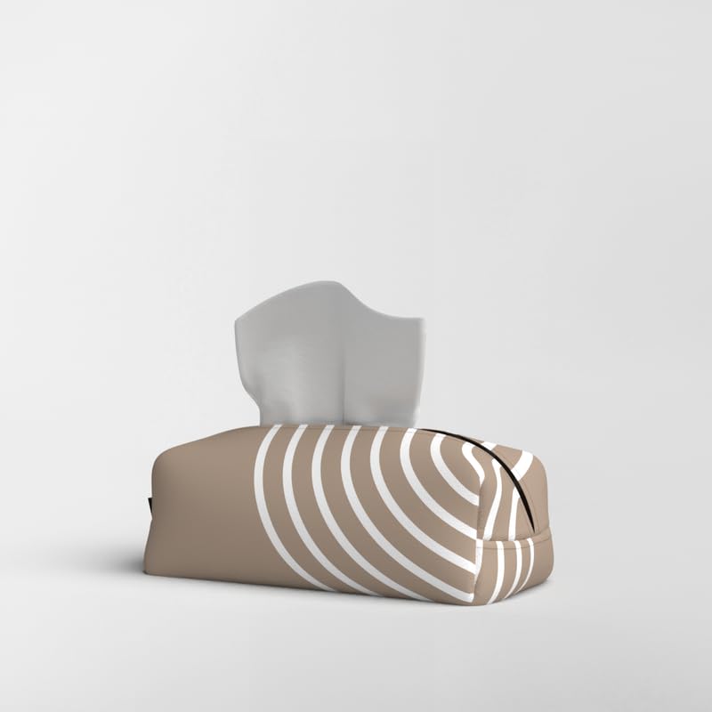 Fabric Tissue Box Cover Premium Fabric Tissue Holder With Leather Layer Inside for Home, Office, and Car Durable and Elegant Tissue Dispenser for Standard Tissue Boxes