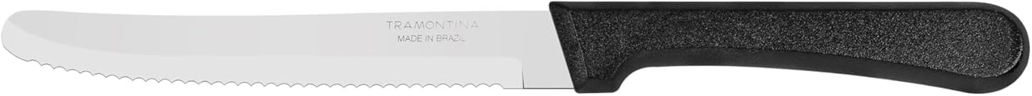 Plenus 5 Inches Fruit Knife with Stainless Steel Blade and Black Polypropylene Handle - Pack of 12