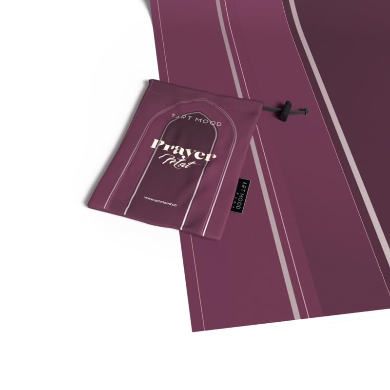 Al-Taqwa Waterproof Prayer Mat, a Durable Rug in Purple made from Wipeable Material, 68x117 cm, for Comfortable Prayer, an Easy-to-Clean Salah Mat for Outdoor, Indoor, and Travel