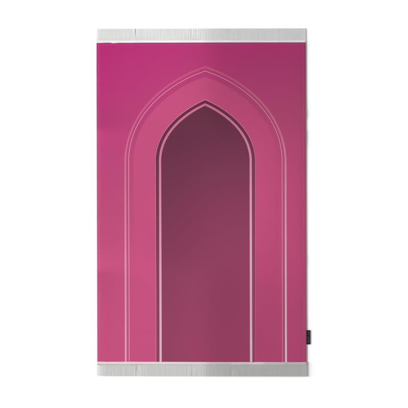 Al-Taqwa Velvet Prayer Mat, a Luxurious Islamic Rug in Pink made from Soft Velvet Material, 68x117 cm, for Comfortable Prayer, a Beautiful Salah Mat for Home, Mosque, or as a Gift