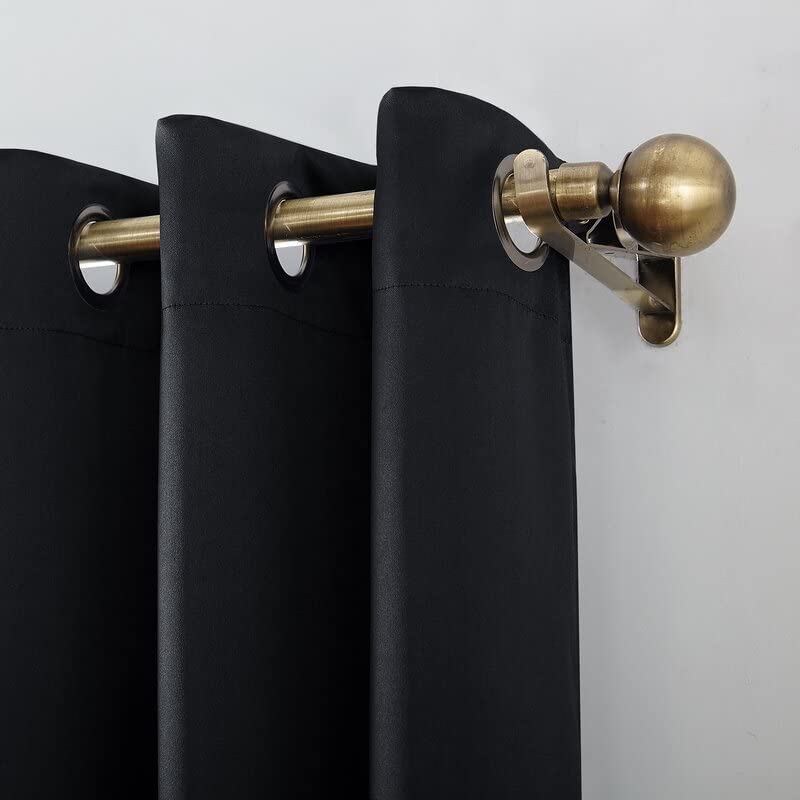 Black Blackout Curtains - steel Grommets - thermal Insulated fabric – for room darkness – 1 panel