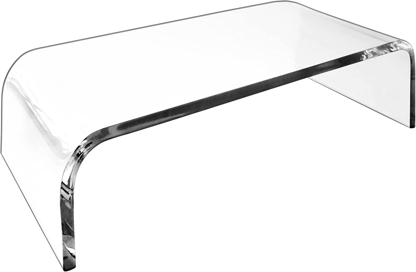 Acrylic Monitor Stand Riser, Clear Durable Platform for PC, Laptop, TV, Mac or Apple Display, Ergonomic Desktop Shelf for Home Office Desk Setup with Premium Acrylic Build, Clear