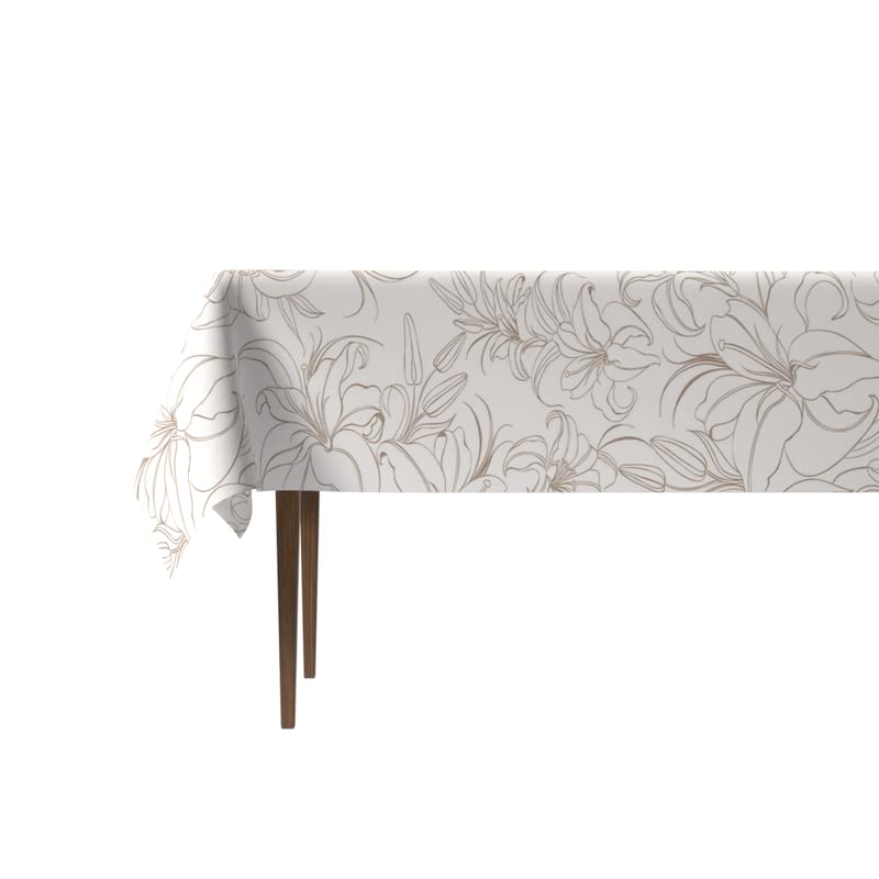 Jia Waterproof Tablecloth, a Spillproof Rectangular Table Cover made from Durable Polyester Fabric, 140x300 cm, a Stain-Resistant Protector for Kitchen, Dining, or Outdoor Party Use