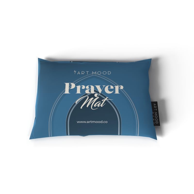 Velvet Prayer Mat in a deep Blue color, 68x117 cm, a luxurious and soft rug with a reverent design, providing a comfortable and dedicated space for prayer at home, mosque, or travel