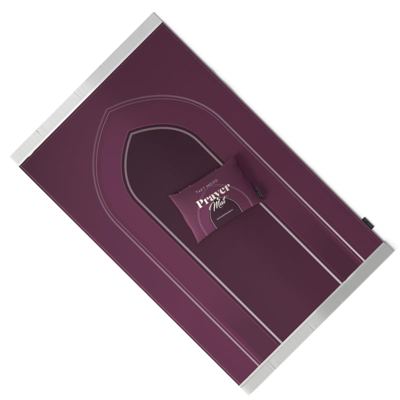 Al-Taqwa Velvet Prayer Mat, a Luxurious Islamic Rug in Purple from Soft Velvet Material, 68x117 cm, for Comfortable Prayer and Meditation, Ideal for Home, Mosque, or Travel Use