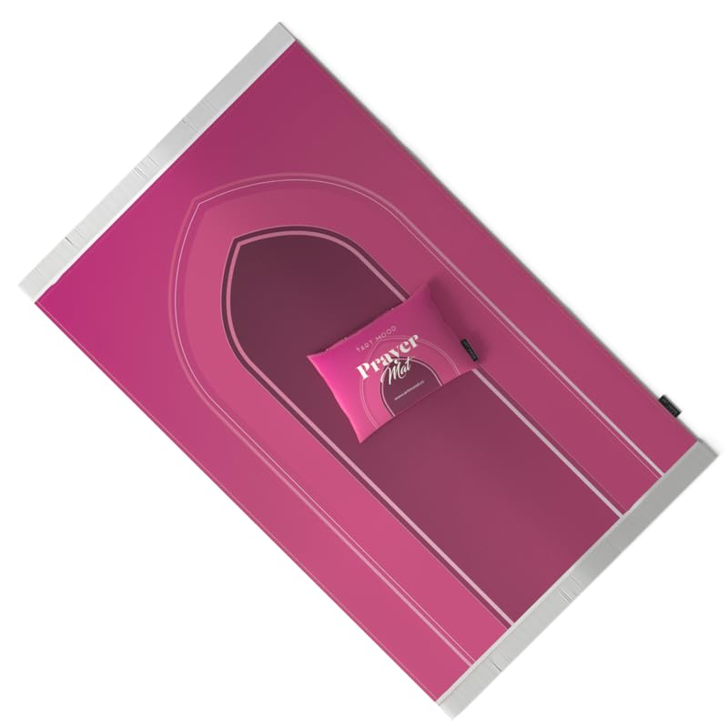 Al-Taqwa Velvet Prayer Mat, a Luxurious Islamic Rug in Pink made from Soft Velvet Material, 68x117 cm, for Comfortable Prayer, a Beautiful Salah Mat for Home, Mosque, or as a Gift