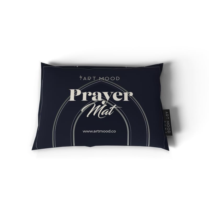 Velvet Prayer Mat in a sophisticated Dark Blue, 68x117 cm, a luxurious and soft rug with a timeless design, perfect for a comfortable and serene prayer experience anywhere you go
