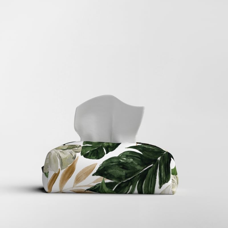 Fabric Tissue Box Cover Premium Fabric Tissue Holder With Leather Layer Inside for Home, Office, and Car Durable and Elegant Tissue Dispenser for Standard Tissue Boxes