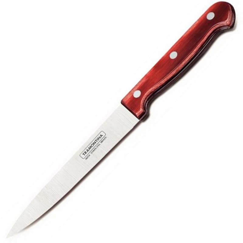 Knife, Professional Chef Knife with Wooden Handle, 6-Inch Stainless Steel Blade, Red Handle, Durable Kitchen Knife for Precise Cutting, Ideal for Home and Commercial Use