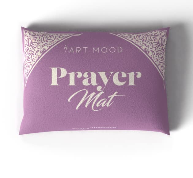 Velvet Prayer Mat in Pastel Purple, 68x117 cm, a soft and luxurious rug with a beautiful dome design, providing a comfortable and aesthetically pleasing space for prayer