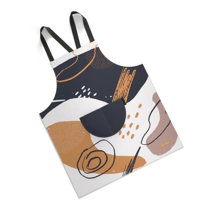 Apron, Cross-Back Design, Soft Cotton-Like Fabric, One Size, Lightweight Breathable Unisex with Front Pocket, for Cooking, and Daily Use