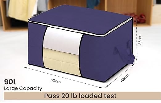 6 Pack Large Foldable Storage Boxes with Zipper & Reinforced Handles, Linen Clothes Organizer for Blankets, Comforters & Seasonal Items