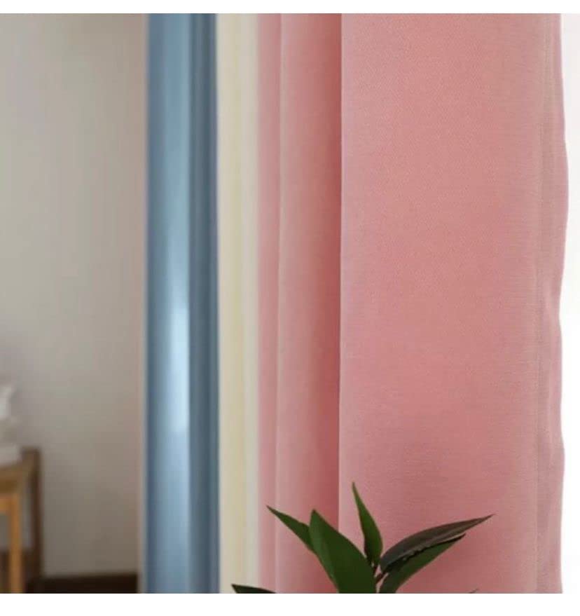 Linen Velvet Modern Design Curtain- Soft Fabric - three colors with Tie-backs - 2 Piece 4 meters width