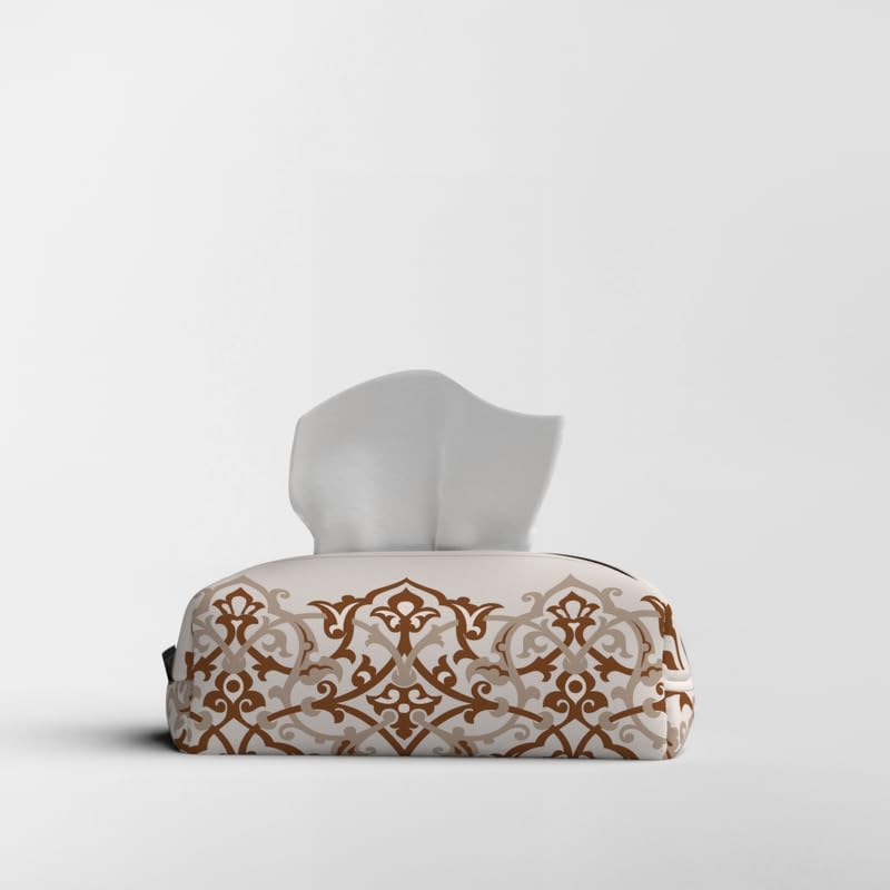 Fabric Tissue Box Cover Premium Fabric Tissue Holder With Leather Layer Inside for Home, Office, and Car Durable and Elegant Tissue Dispenser for Standard Tissue Boxes