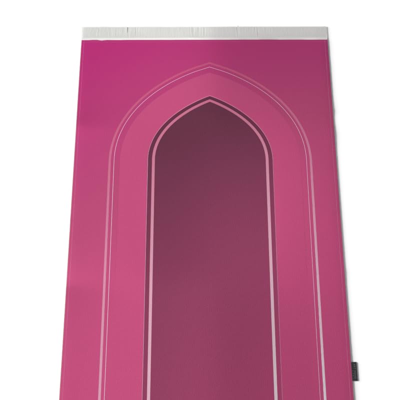 Al-Taqwa Velvet Prayer Mat, a Luxurious Islamic Rug in Pink made from Soft Velvet Material, 68x117 cm, for Comfortable Prayer, a Beautiful Salah Mat for Home, Mosque, or as a Gift
