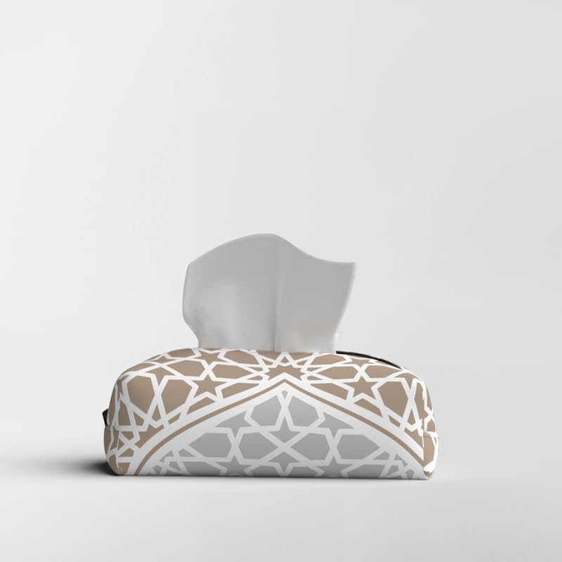 Fabric Tissue Box Cover Premium Fabric Tissue Holder With Leather Layer Inside for Home, Office, and Car Durable and Elegant Tissue Dispenser for Standard Tissue Boxes