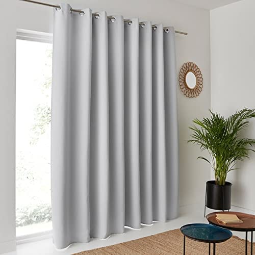 Silver Blackout Curtains - steel Grommets - thermal Insulated fabric – for room darkness – 1 panel