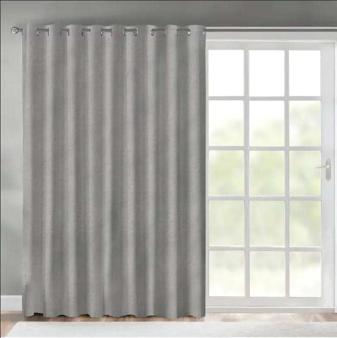 Faux Linen Textured Curtains Durable Fabric-Light Filtering Drapes forLiving Rooms Reception and Bedroom - Steel Grommets - Single Panel