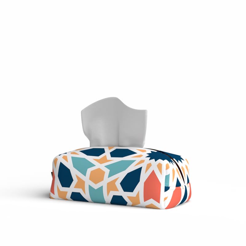 Fabric Tissue Box Cover Premium Fabric Tissue Holder With Leather Layer Inside for Home, Office, and Car Durable and Elegant Tissue Dispenser for Standard Tissue Boxes