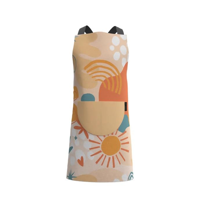 Apron, Cross-Back Design, Soft Cotton-Like Fabric, One Size, Lightweight Breathable Unisex with Front Pocket, for Cooking, and Daily Use
