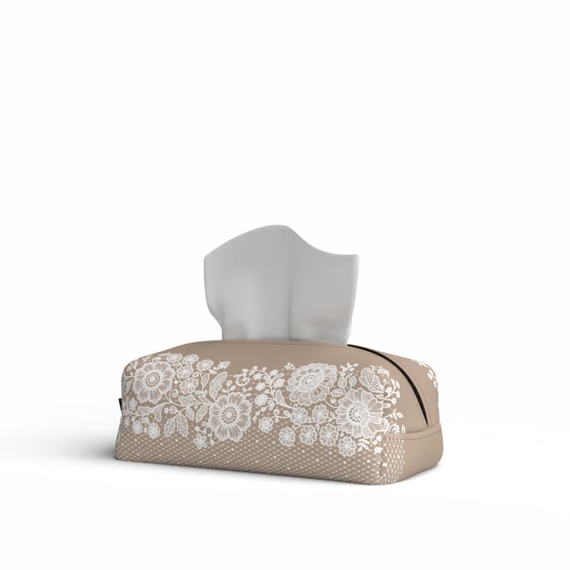 Fabric Tissue Box Cover Premium Fabric Tissue Holder With Leather Layer Inside for Home, Office, and Car Durable and Elegant Tissue Dispenser for Standard Tissue Boxes