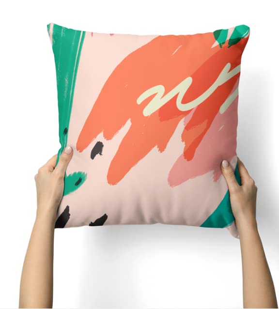 Velvet Splash Cushion Cover, a plush multicolor decorative pillow with a vibrant, abstract paint splash pattern, 40x40 cm, offering a unique artistic accent with a luxurious feel