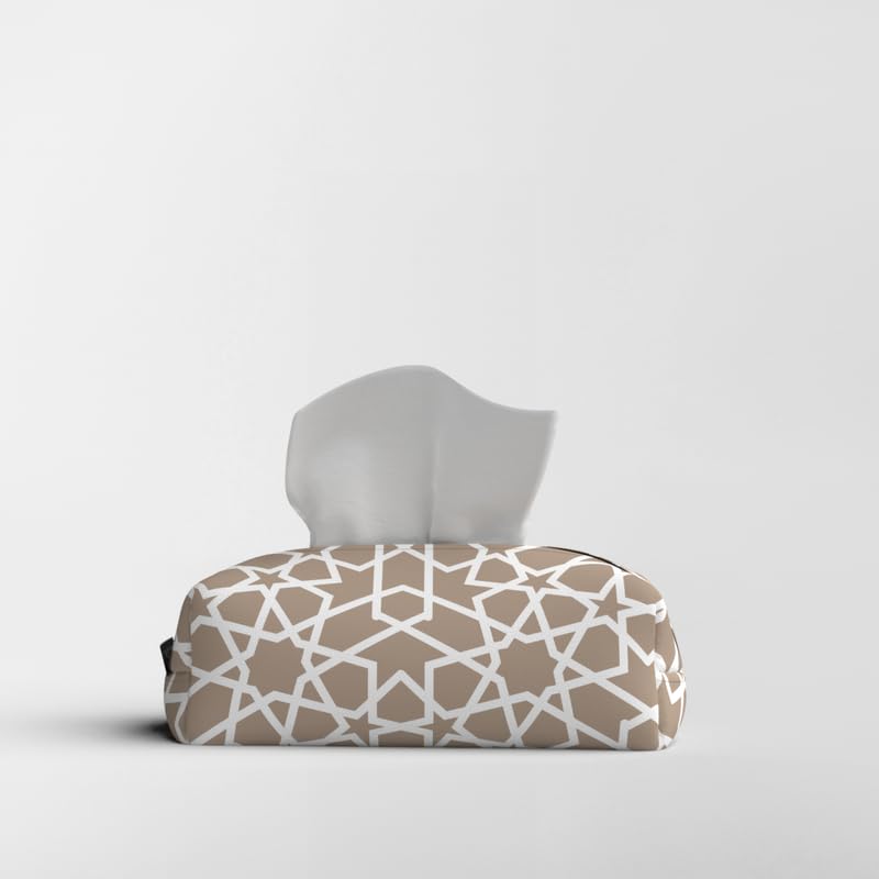 Fabric Tissue Box Cover Premium Fabric Tissue Holder With Leather Layer Inside for Home, Office, and Car Durable and Elegant Tissue Dispenser for Standard Tissue Boxes