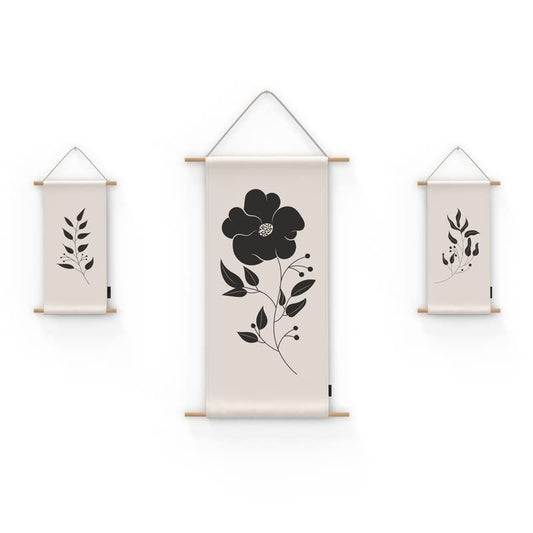 مجموعة ملصقات قماشية من نيجريت، مكونة من 3 قطع، مجموعة ديكور فني للحائط، تحتوي على لوحة كبيرة (90×44 سم) ولوحتين صغيرتين (42×22 سم)، بتصميم تجريدي متطور لغرفة المعيشة أو ديكور غرفة النوم