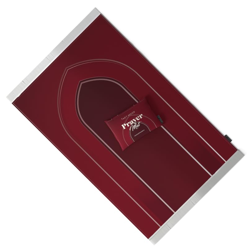 Al-Taqwa Velvet Prayer Mat, a Luxurious Islamic Rug in Red made from Soft Velvet Material, 68x117 cm, for Comfortable Prayer, a Salah Mat Ideal for Home, Mosque, or as a Travel Janamaz