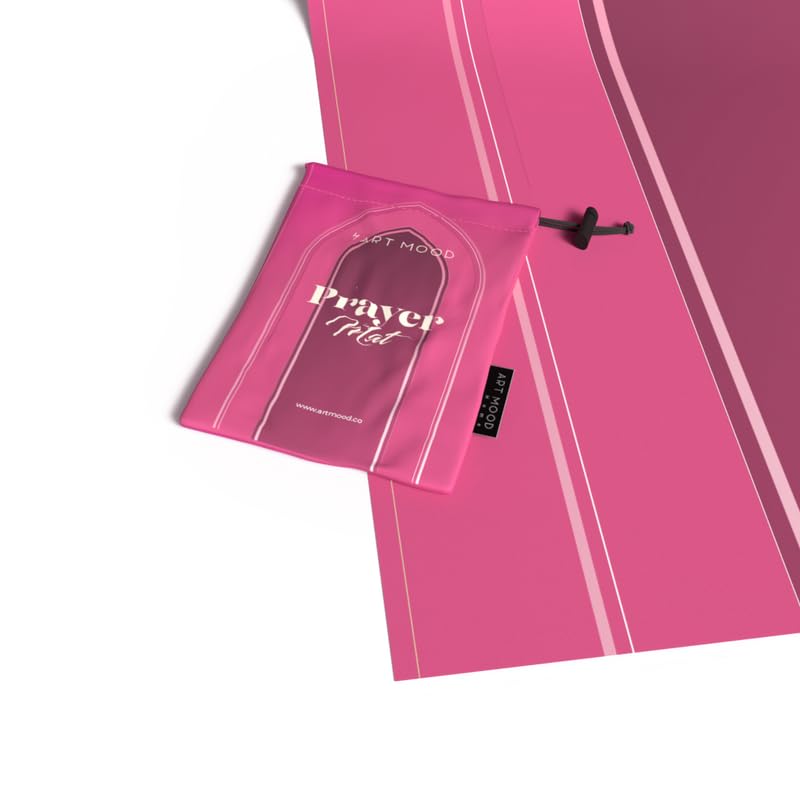 Al-Taqwa Waterproof Prayer Mat, a Durable Rug in Pink made from Easy-to-Clean Material, 68x117 cm, for Comfortable Prayer, a Portable Salah Mat Ideal for Outdoor, Indoor, and Travel
