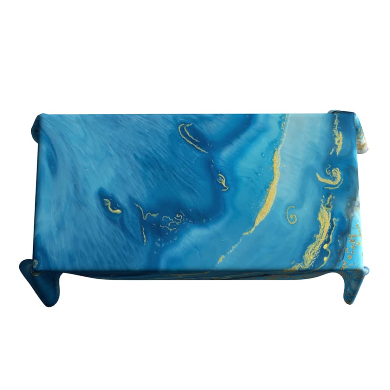 Blues Waterproof Tablecloth in a Solid Blue, a 140x300 cm Rectangular Table Cover made from Durable Spillproof Polyester, a Versatile and Stain-Resistant Protector for Everyday Dining
