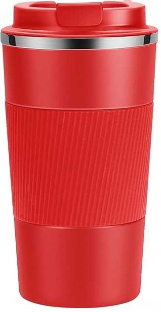 Reusable Travel Coffee Mug 510ml, Double-Walled Insulated Stainless Steel Cup with Leakproof Lid, Eco-Friendly Portable Tumbler for Hot and Cold Drinks, BPA-Free