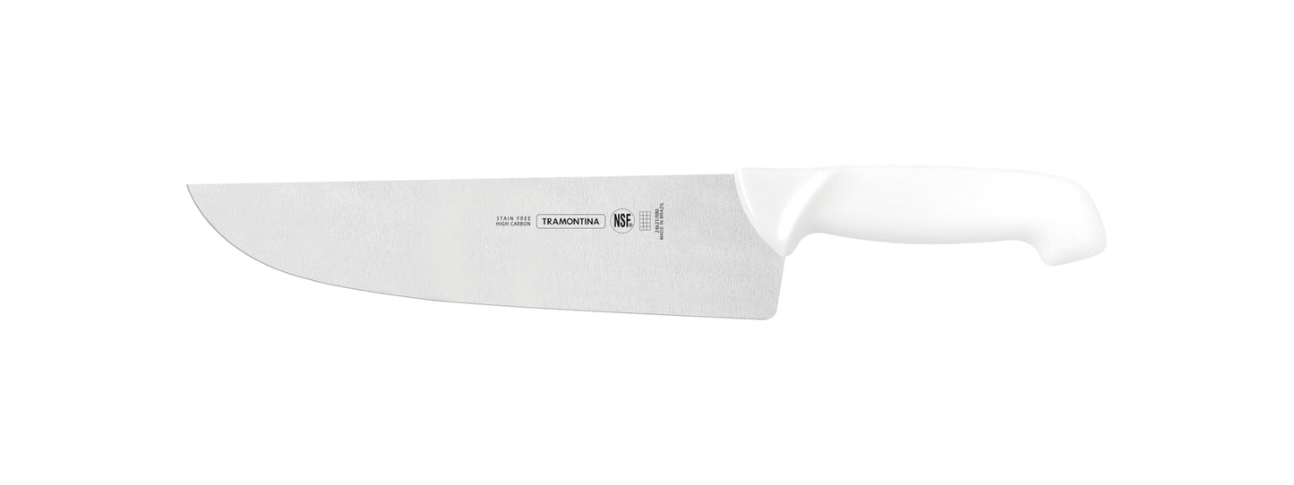 Professional Regular Curved Butcher Knife, 10-Inch Size, White