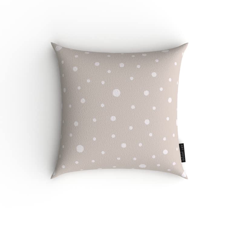 Hazel 2 Canvas Cushion Cover in Beige & White, a durable decorative pillow with a stylish and contemporary neutral pattern, 40x40 cm, a perfect complement to a modern and elegant home