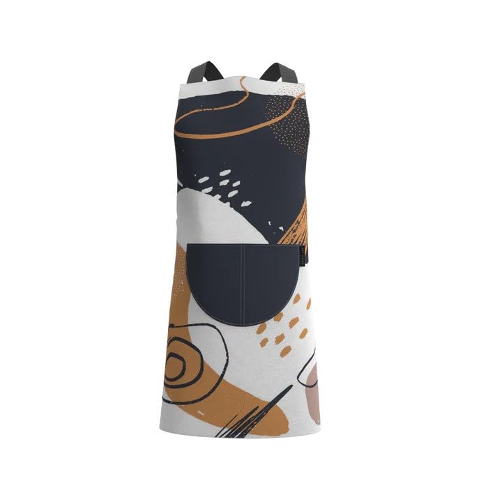 Apron, Cross-Back Design, Soft Cotton-Like Fabric, One Size, Lightweight Breathable Unisex with Front Pocket, for Cooking, and Daily Use