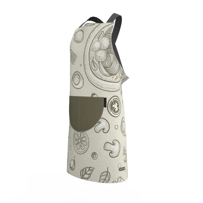 Apron, Cross-Back Design, Soft Cotton-Like Fabric, One Size, Lightweight Breathable Unisex with Front Pocket, for Cooking, and Daily Use