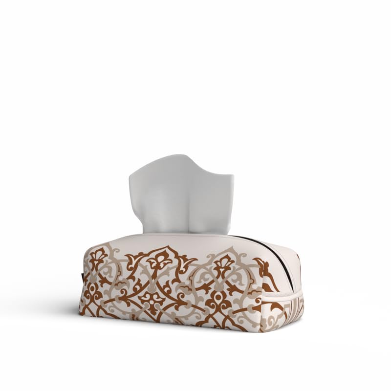 Fabric Tissue Box Cover Premium Fabric Tissue Holder With Leather Layer Inside for Home, Office, and Car Durable and Elegant Tissue Dispenser for Standard Tissue Boxes