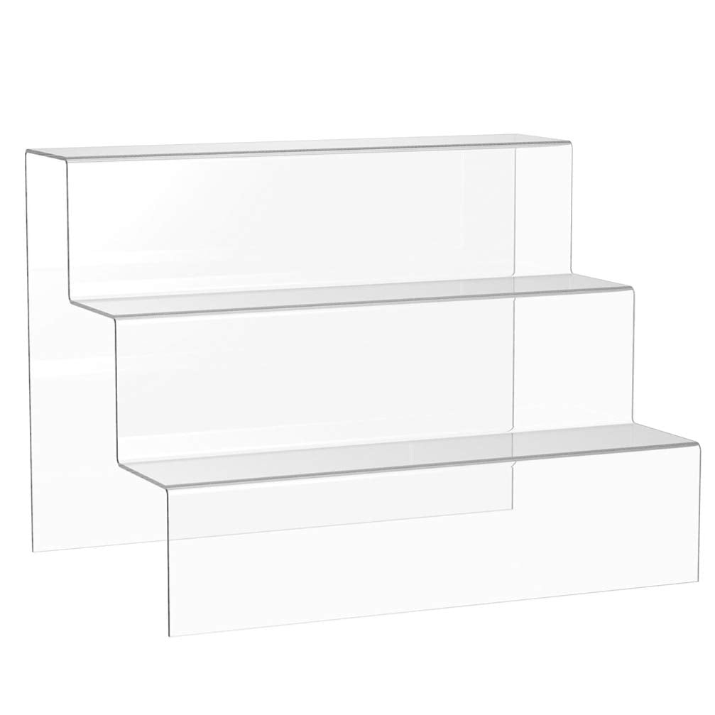 Acrylic Riser Display Shelf, 30 cm Clear Step-Up Stand for Showcasing Products, Perfume, Collectibles or Decor, Durable Transparent Acrylic Shelf for Tabletop or Counter Use, Clear
