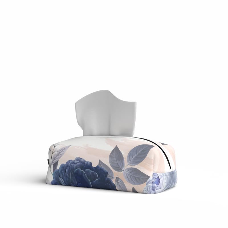 Fabric Tissue Box Cover Premium Fabric Tissue Holder With Leather Layer Inside for Home, Office, and Car Durable and Elegant Tissue Dispenser for Standard Tissue Boxes
