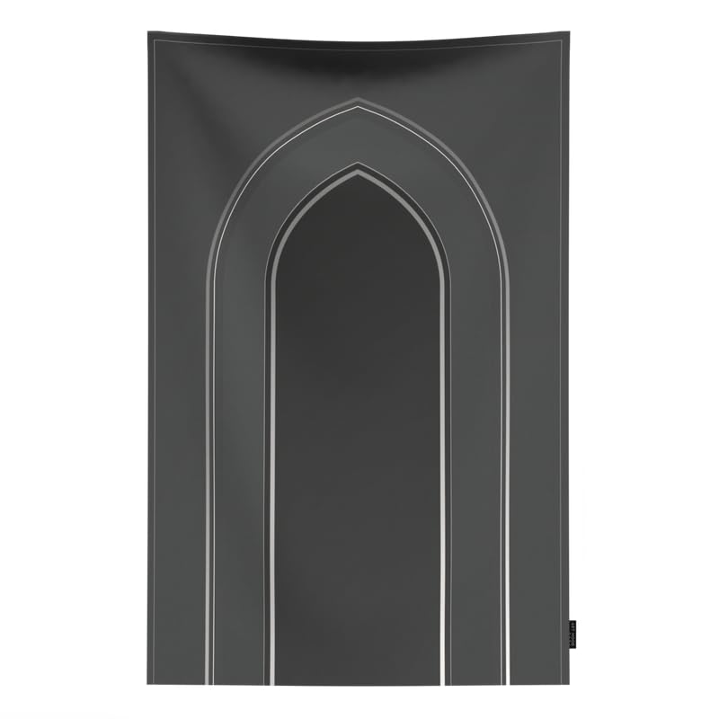 Al-Taqwa Waterproof Prayer Mat, a Durable Rug in Grey and Gold made from Wipeable Material, 68x117 cm, for Comfortable Prayer, Ideal for Outdoor, Indoor, and Travel Use, Salah Mat