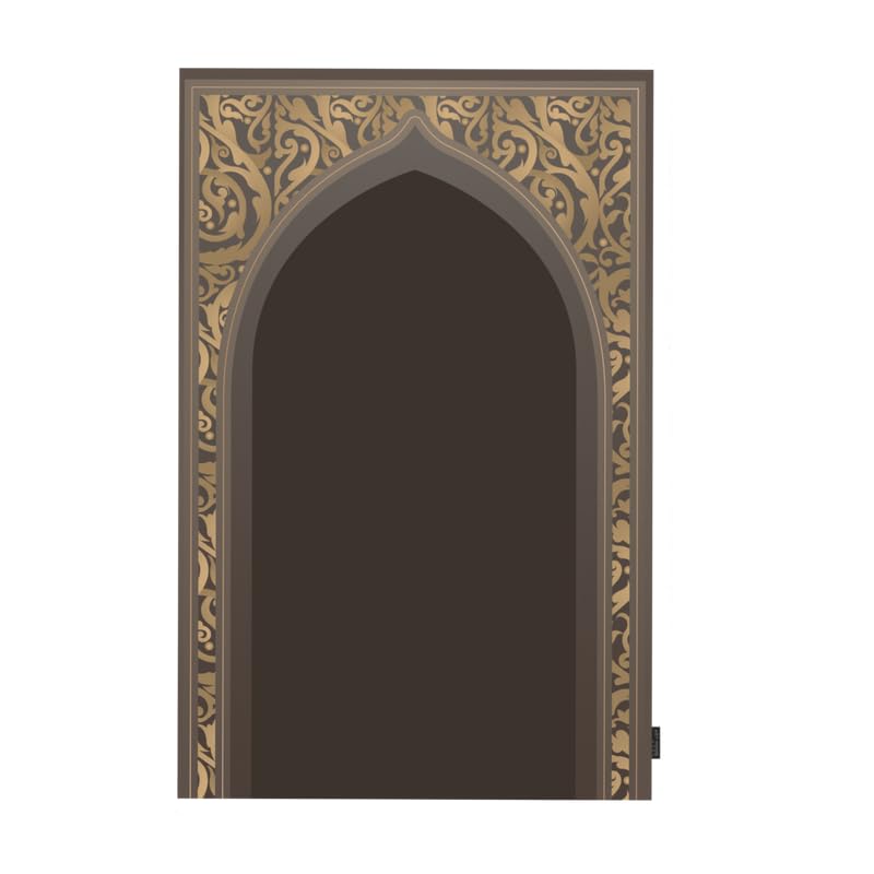 Al-Hedaya Waterproof Prayer Mat, a Durable Rug in Brown made from Wipeable Material, 68x117 cm, for Comfortable Prayer, an Easy-to-Clean Salah Mat for Outdoor, Indoor, and Travel