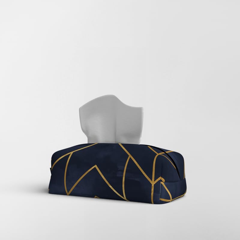 Fabric Tissue Box Cover Premium Fabric Tissue Holder With Leather Layer Inside for Home, Office, and Car Durable and Elegant Tissue Dispenser for Standard Tissue Boxes